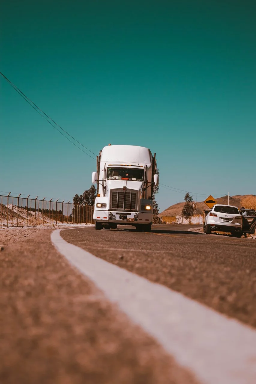 White semi truck